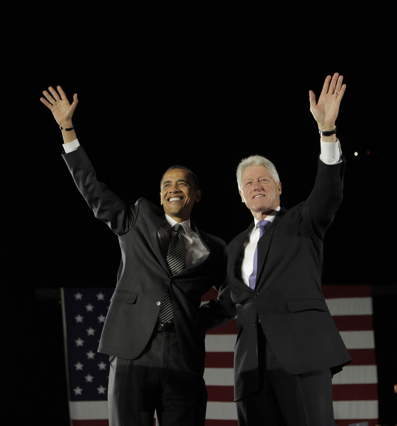 2008: Campaigns with Barack Obama during his presidential run